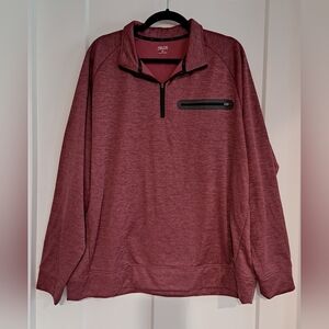 NWOT Men's Performance Fleece 1/4 Zip Shirt (Red/Black) - Zelos